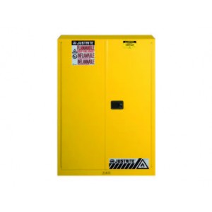 Flammable Safety Cabinet,  Cap. 60 gallons, 2 shelves, 2  self-close doors
